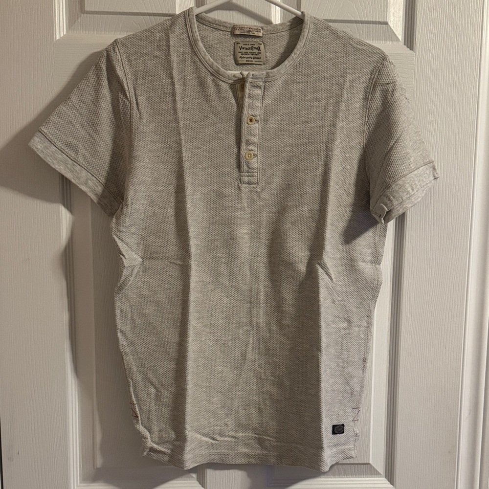 Jack and Jones Light Gray Short-Sleeve Henley